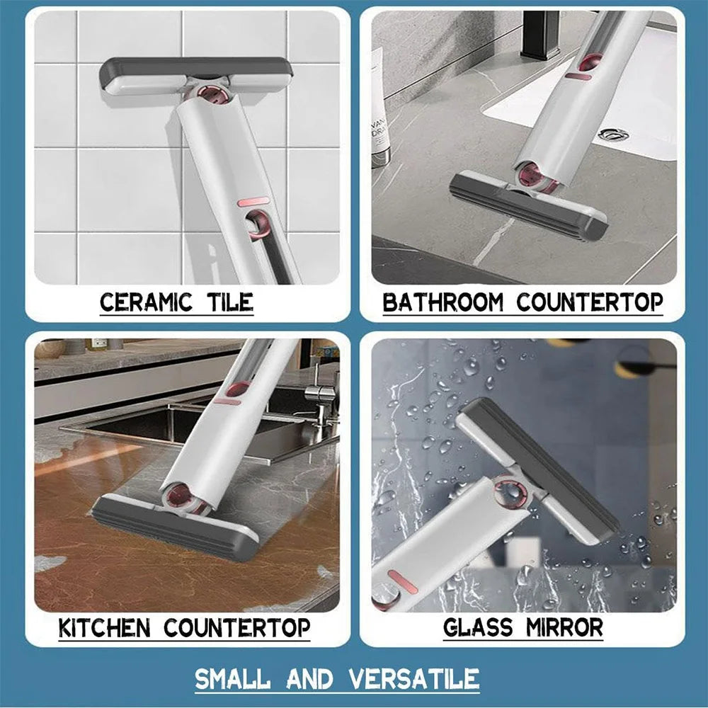 2-24Pcs Mini Mop Powerful Squeeze Mini Mop Folding with Self-Squeezing for Floor, Kitchen, Toilet, Washing Desk, Window, Car Cleaning Tools