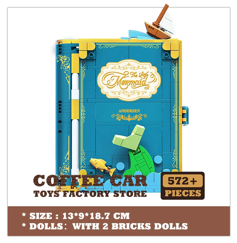Dream Princess 3D Storybook Building Blocks Books Anime Film MOC Bricks Toys Cute Fairy Tales Model Children Girl Birthday Gifts