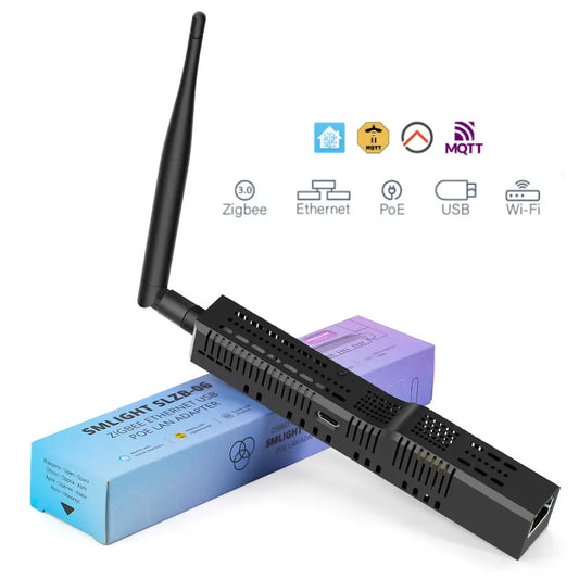 SMLIGHT SLZB-06/M/P7 Coordinador de puerta de enlace Zigbee 3.0 a Ethernet, USB y WiFi con PoE, compatible con Zigbee2MQTT, Home Assistant, ZHA