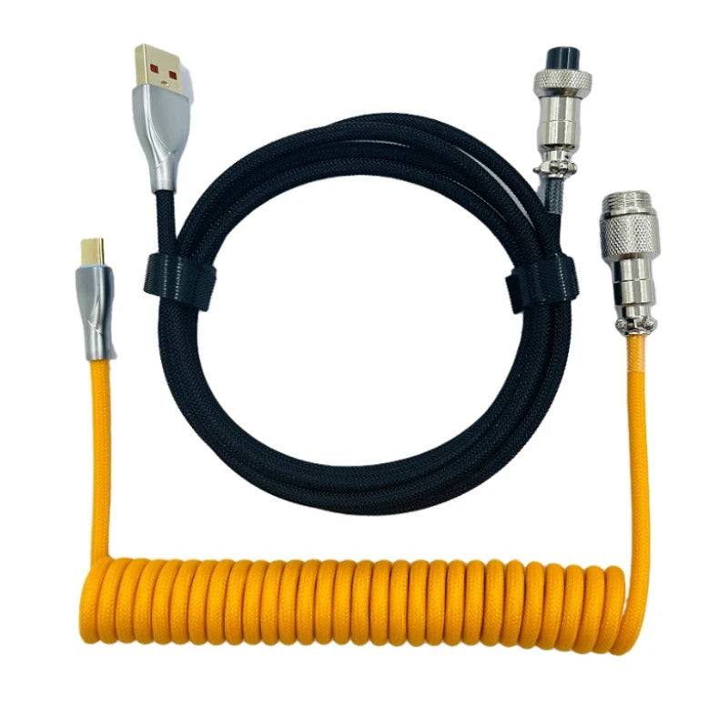 Coiled cable type C Mechanical keyboard wire USB keyboard cable  mechanical keyboard Aviator Desktop Computer Aviation Connector