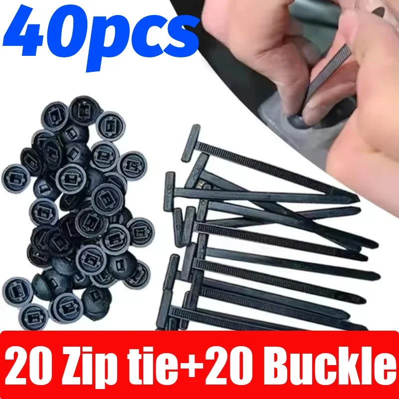 Universal Nylon Cable Tie Buckle Auto Fastener Screw Replacement Clip Car Fender Trunk Engine Guard Panel Wire Management Secure