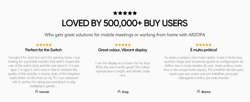 ARZOPA 16.1 inches Portable Monitor,144hz,100%sRGB,1080P FHD,IPS Screen, External Second Screen for Laptop/PC/PS5/Mac/Xbox Z1FC