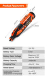 Herramienta rotativa inalámbrica WORKPRO de 12 V con cargador, mini amoladora eléctrica de 5 velocidades y 2,0 Ah, herramientas de pulido y 114 accesorios