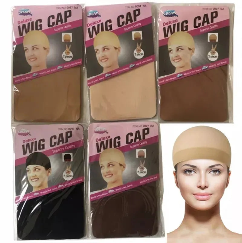 2 peças/cabelo barato nova meia boné para perucas net para perucas boné careca meia de náilon peruca boné elástico