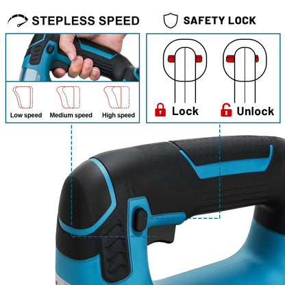 Gisam 26mm Electric Jigsaw Portable Cordless Saw Multi-Function Wood Cutting Woodworking Machines For Makita 18V Battery pin