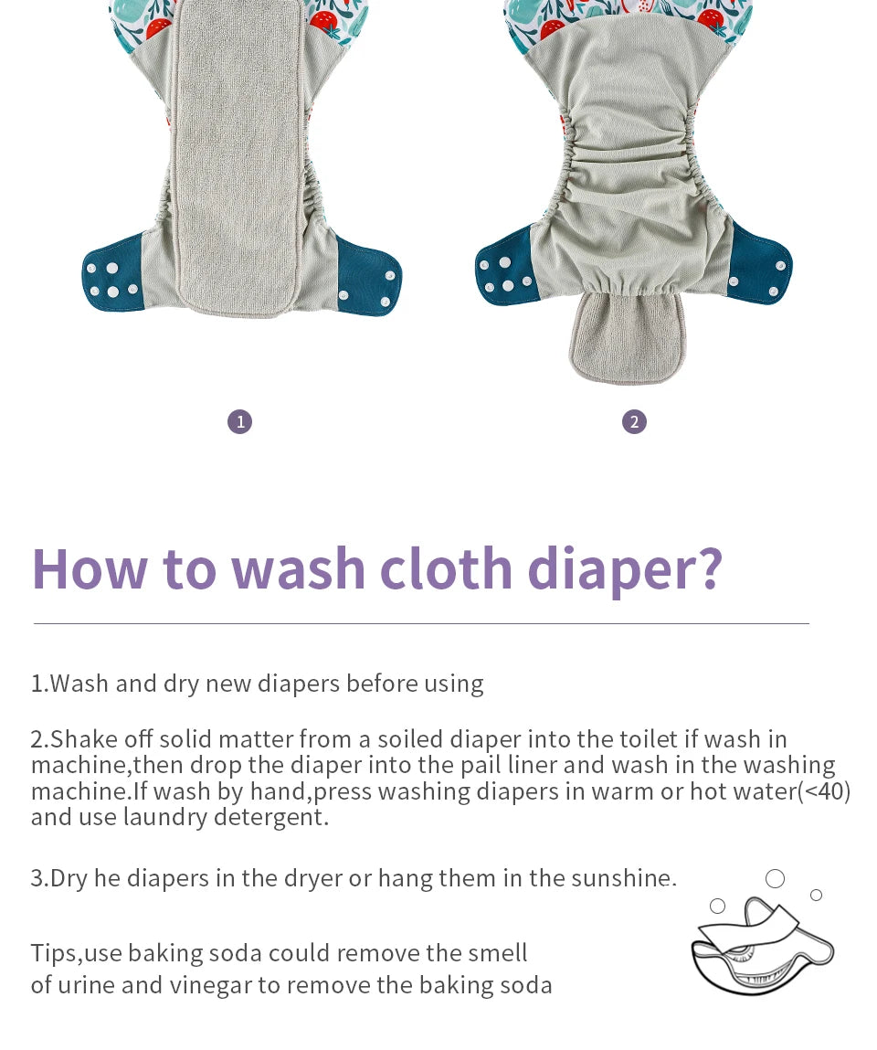 Elinfant New Matching waterproof baby pcoket diapers 8 pcs gray mesh cloth diapers and 8pcs microfiber inserts