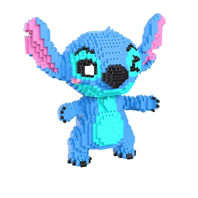 Anime Stitch Building Blocks Angel Scrump Guitar Holding Book Stitch Model Assembled Toys Children's DIY Mini Brick Figure