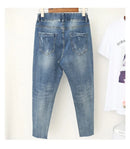 XL-6XL Plus Size jeans for Women Mom Jeans Woman Elastic High Waist Blue BaggyJeans Denim Ripped Jeans Female Harem Pants