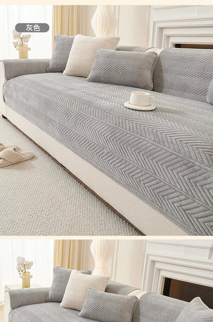 1PC Velvet Thicken Sofa Seat Cover Nordic Universal Sofa Cushion Slipcover Anti-slip L Corner Couch Towel Mat for Living Room