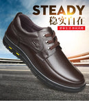 Hot Sale Men Genuine Leather Casual Shoes Soft Sole Lace-up Luxury Brand Middle-aged Old Man Dad Lightweight Loafers Shoes
