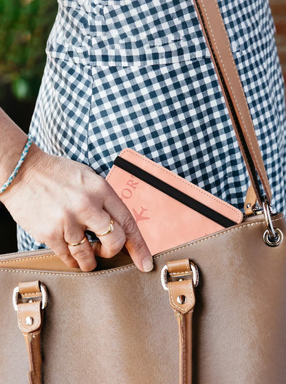 Tarjetero de cuero con bloqueo RFID, funda para pasaporte, billetera, accesorios de viaje para mujeres y hombres.