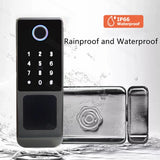 Tuya WIFI Double Side Fingerprint Lock Waterproof Outdoor Gate Passcode Rfid Card Keyless Smart Door Lock