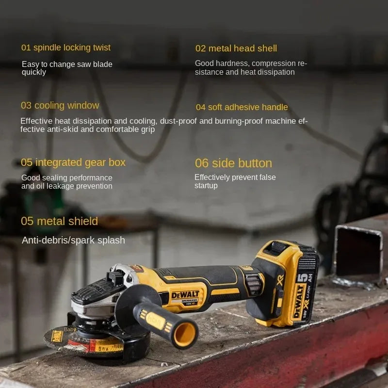 DEWALT DCG405 125mm flat head angle grinder bare machine tool cutting machine 18V lithium battery brushless  tools