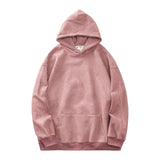 Dukeen-Men's Solid Color Heavyweight Fleece Hoodies, Loose Long Sleeve Clothes, Monochrome, 400G, Autumn, 2023 