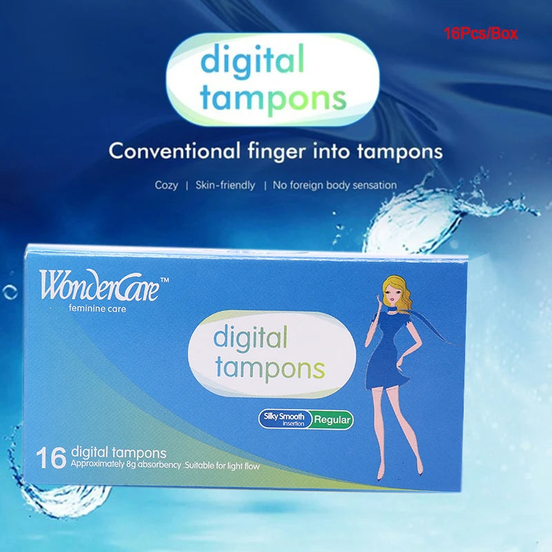16 tampones menstruales de algodón regular de alta absorción, cómodos y protegen la menstruación. Cuidado femenino.