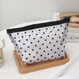 Heart-Shaped Nylon Mesh Cosmetic Bag Portable Toiletry Organizer for Women Makeup Storage