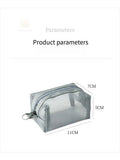 1pc Multifunctional Square Nylon Mesh Storage Bags Travel Portable Urltra-Light Mini Wash Bags Mini Zipper Coin Purse
