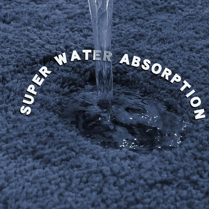 Alfombra de baño antideslizante con absorción de agua, alfombra de baño gruesa, alfombra de pelo largo, alfombra de inodoro duradera y lavable a máquina