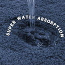 Alfombra de baño antideslizante con absorción de agua, alfombra de baño gruesa, alfombra de pelo largo, alfombra de inodoro duradera y lavable a máquina