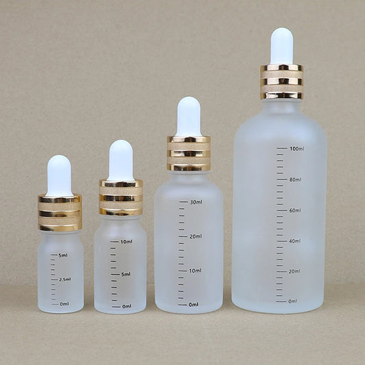 5ml-100ml Dropper Bottles With Scale Reagent Eye Drop Sanding Glass Aromatherapy Liquid Pipette Bottle Refillable Bottles Travel