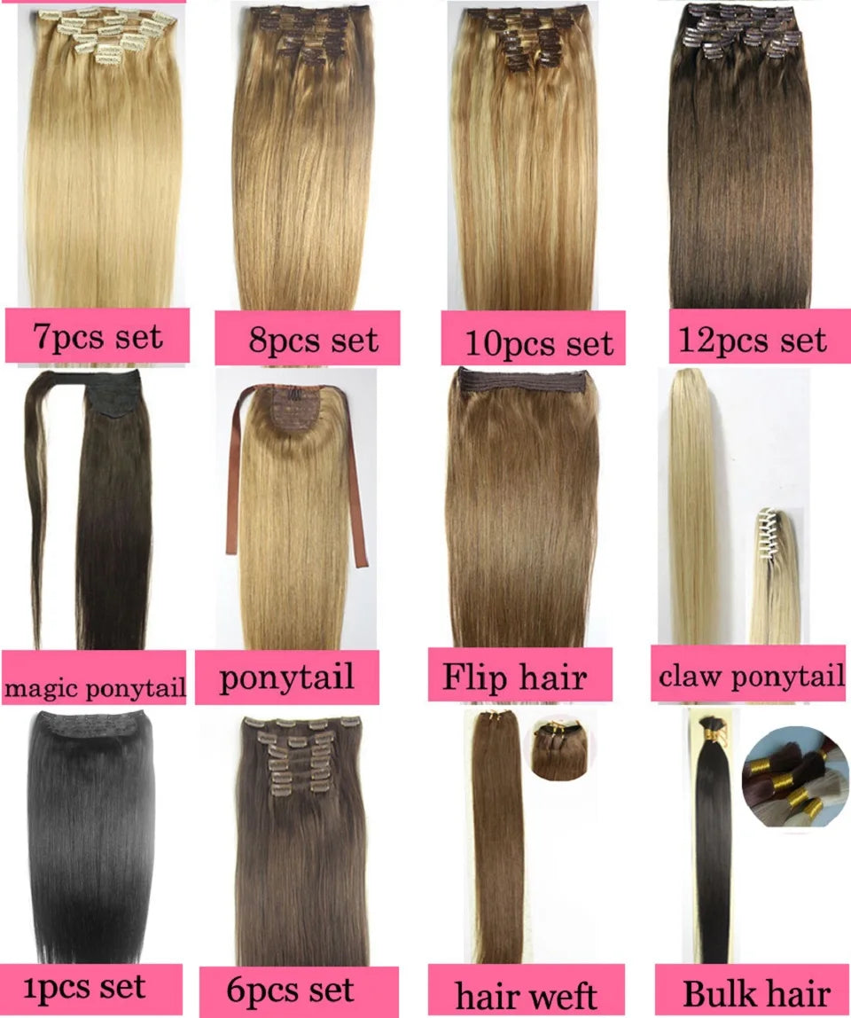 ZZHAIR 100% Brazilian Human Remy Hair Extensions 120g-200g 16"-26" U Piece Wig Clip-in Natural Straight