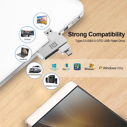 Memoria USB Xiaomi de 2 TB, 256 GB, tipo C, OTG, 64 GB, 512 GB, alta velocidad, 1 TB, regalo con llavero