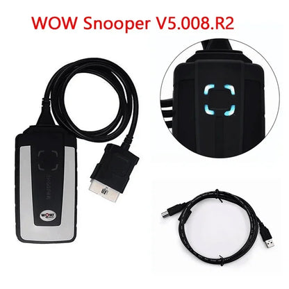 Herramienta de diagnóstico Wow Snooper 2022 2021 Wurth V5.008 R2 Escáner OBD2 para camiones, coches, Bluetooth con keygen vd ds150e Delphis Francia