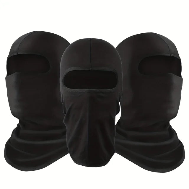 Pasamontañas negro transpirable con protección UV, bufanda refrescante para verano, ideal para ciclismo, motociclismo y esquí (3 unidades) 