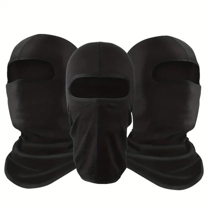 Pasamontañas negro transpirable con protección UV, bufanda refrescante para verano, ideal para ciclismo, motociclismo y esquí (3 unidades) 