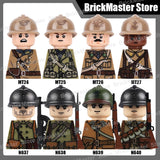 WW2 French Soldier Figure Building Blocks Military War Weapon Medical Officer Army Infantry Warrior Cavalry Gun Bricks Toy Gifts