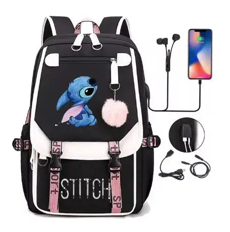 Hot Disney Cute Cartoon Stitch New Kids Thickened Backpack Mini Schoolbag Sports Bag Trendy Cute Shoulder Bag High Quality Gifts