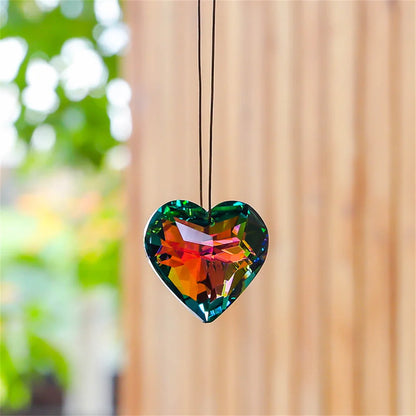 45mm Hanging Heart Suncatcher Prism Pendant Crafts for Home Office Garden Decoration Rainbow Maker Window Pendant 2025 Xmas Gift