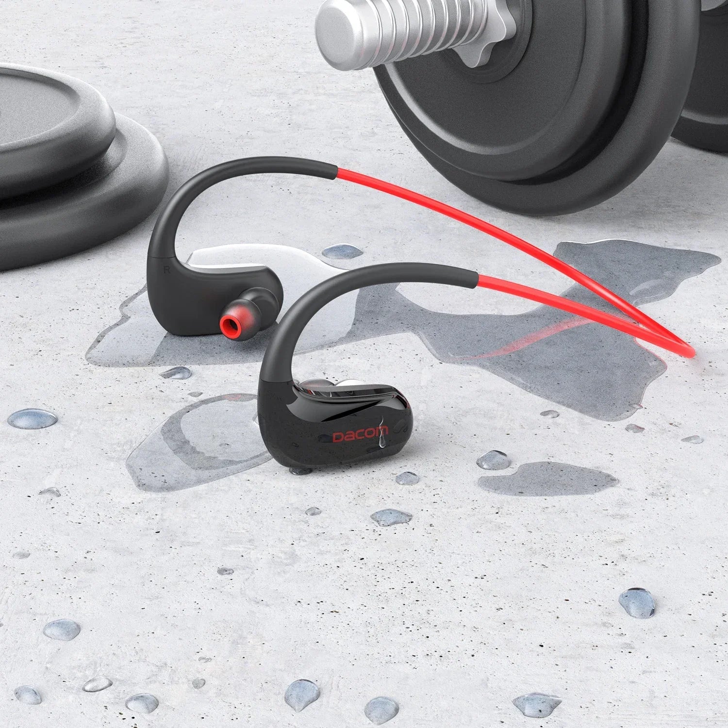 Auriculares inalámbricos DACOM, deportivos, Bluetooth, IPX7, resistentes al agua, 20 horas de reproducción para correr, auriculares inalámbricos AAC.
