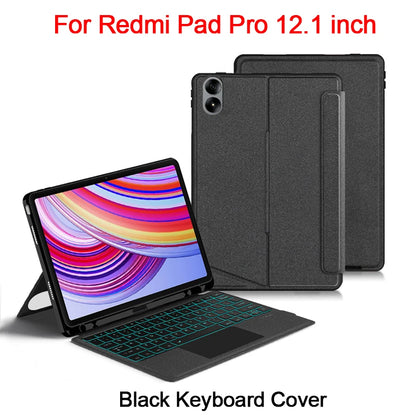 AJIUYU Backlight Magic Keyboard For XiaoMi Redmi Pad Pro 12.1 inch Folio Smart Case Portuguese Spanish Arabic Keyboard Cover