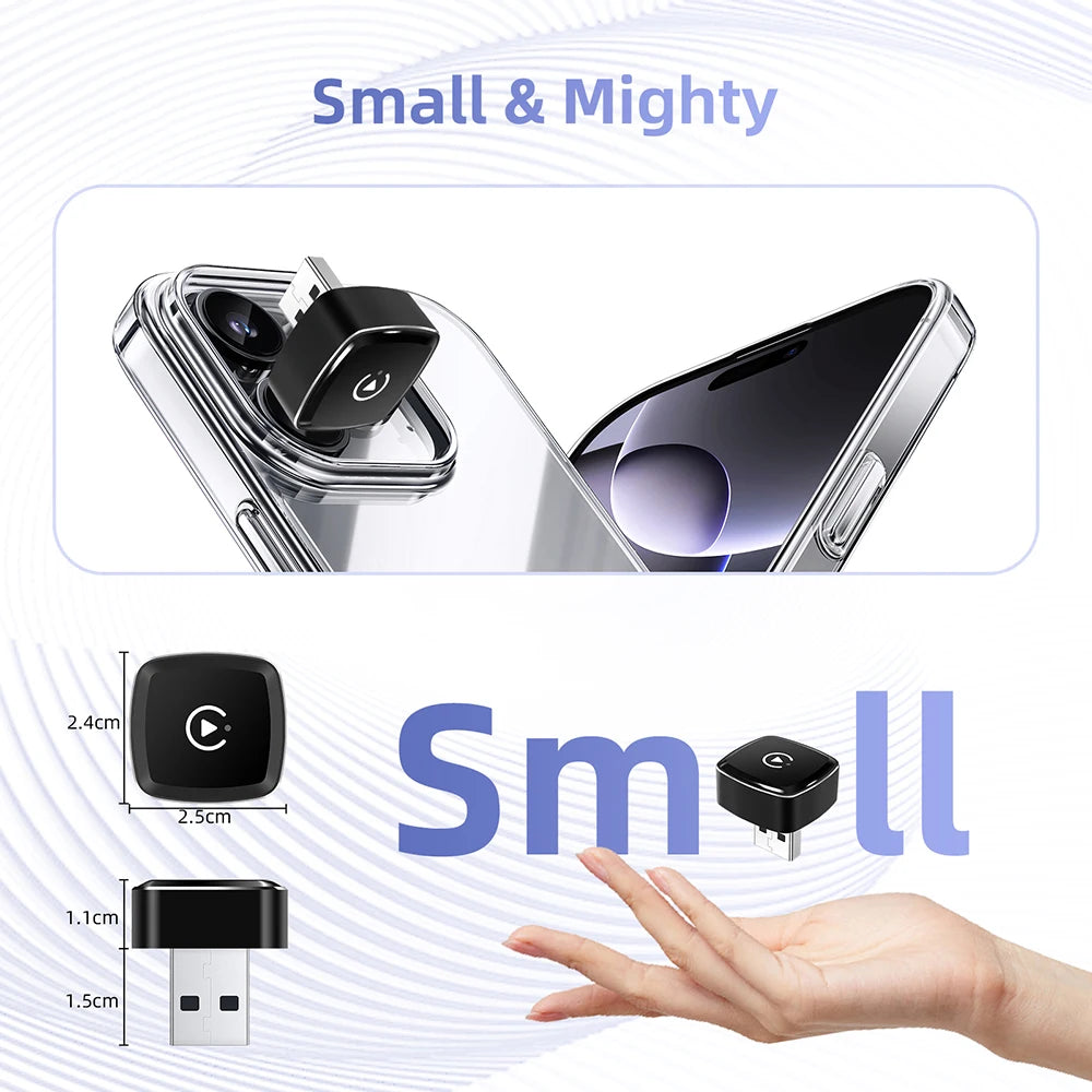 2025 New Adapter 2in1 Mini CarPlay Box Wired To Wireless CarPlay Android Auto Smart Box Bluetooth Connect Plug&Play For 98% Cars
