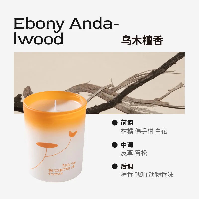 Aromatic Jar Candles for Room Decor, Ebony Sandalwood Scented Candle, Guest Gift Souvenir Candles
