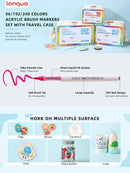 Languo 9pcs/box Soft Brush Acrylic Marker Pen Set，DIY Hand Drawn,Paint Art Markers pens,Student Graffiti Acrylic Paint Pens,M720