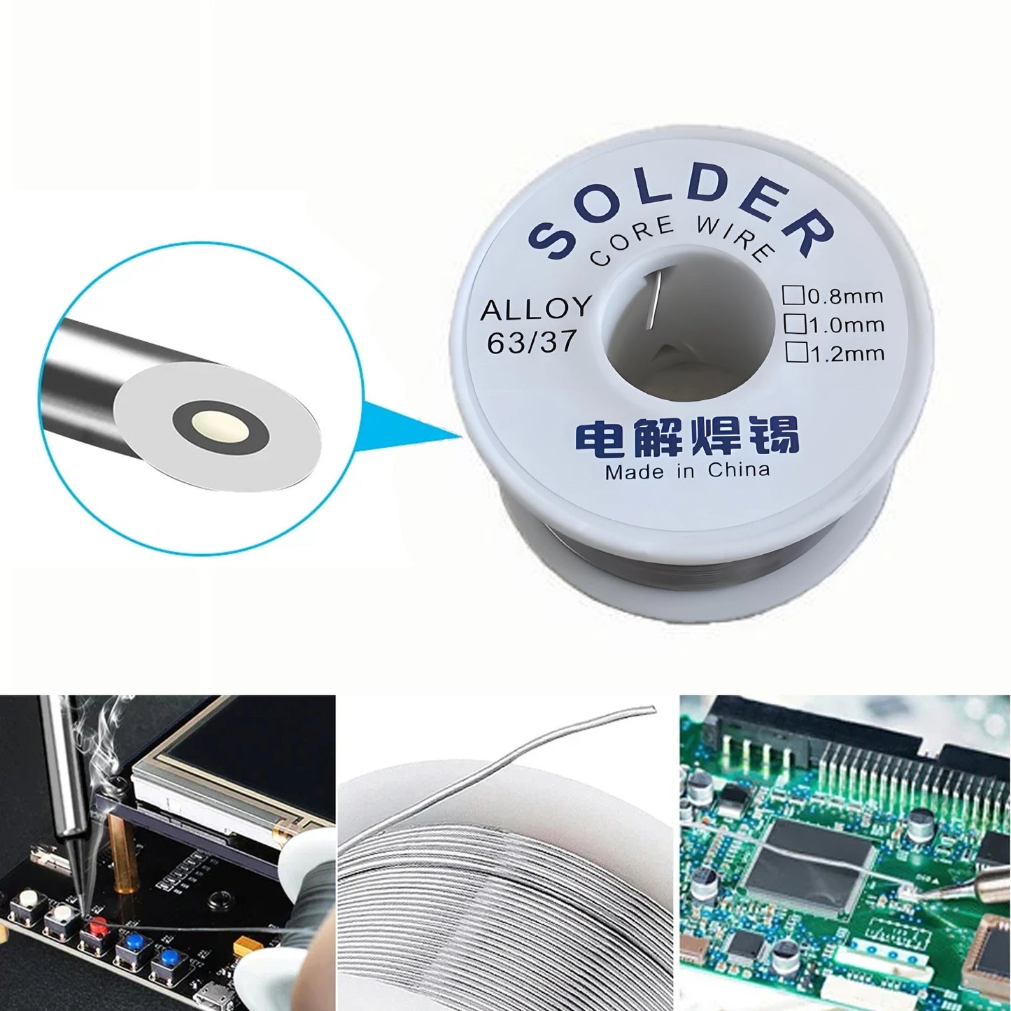 50g-200g Rosin Core Tin Solder Wire 63/37 Solder Wire  Dia 0.8MM/1.0MM High Purity Fusible Tin Easy Melt Wire Circuit Repair