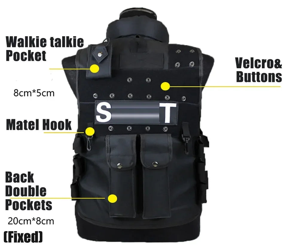Chaleco táctico multibolsillos SWAT para caza al aire libre, entrenamiento, juego de CS, paintball, modular, guardia de seguridad