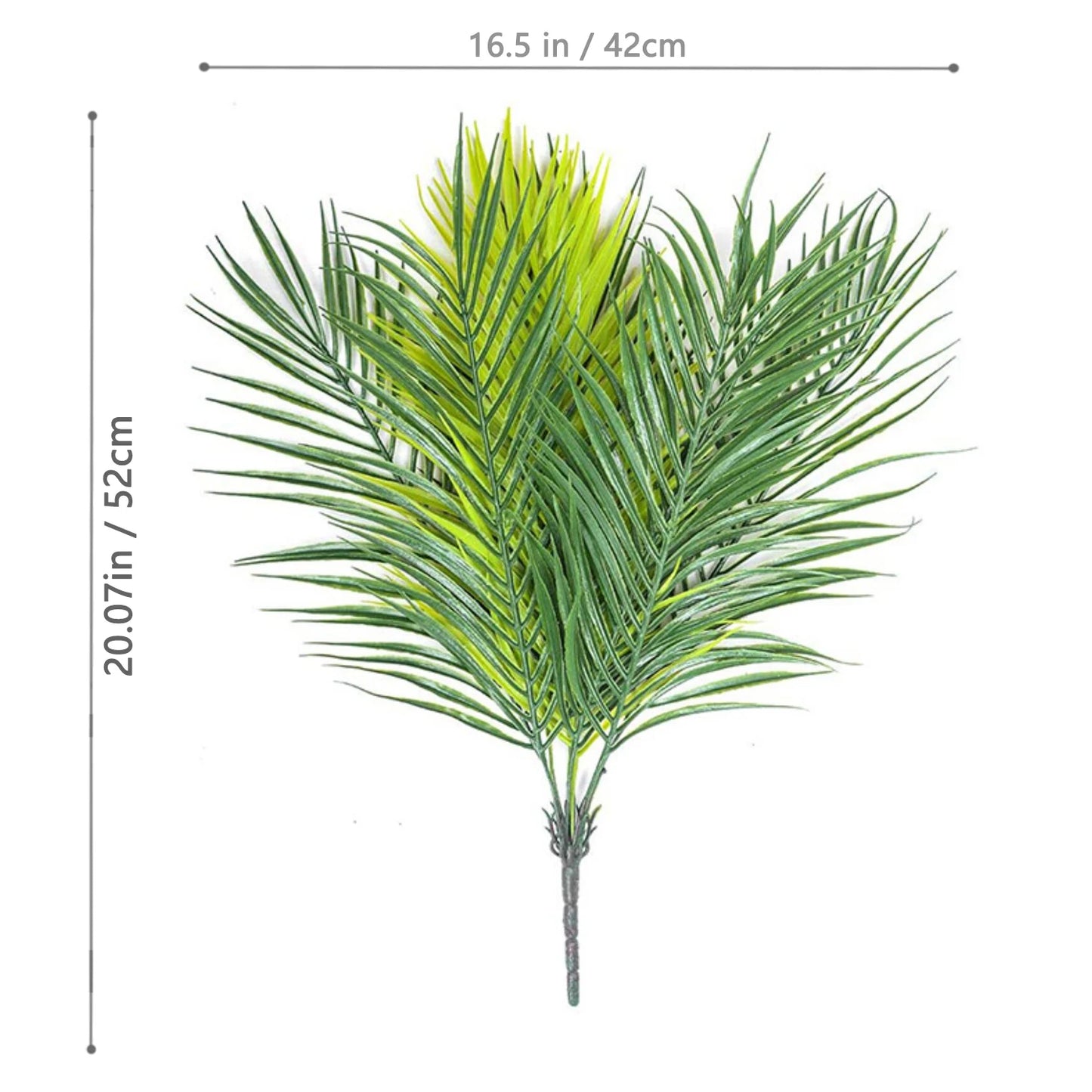 52-125cm/49.2in  Artificial Palm Tree Tropical Fake Plant Green Plastic Palm Leaf Branches Suitable for Home Garden Decoration
