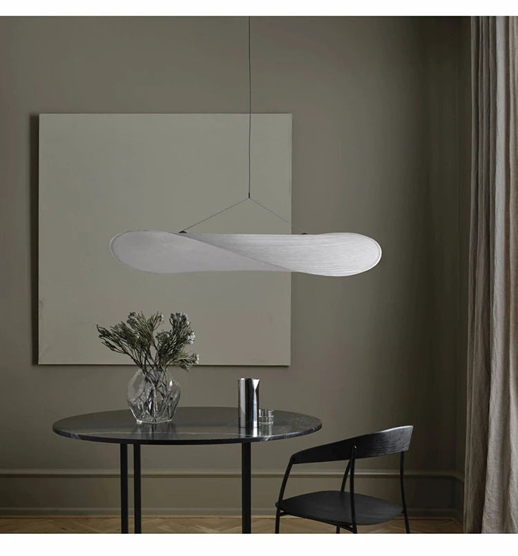 Wabi Sabi Silk Pendant Lamp Modern LED Ceiling Chandelier Light for Living Room Dining Bedroom Indoor Home Decor Light Fixtures