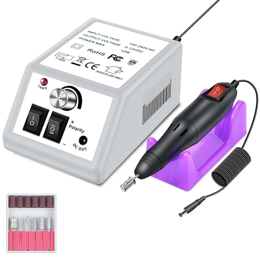 Taladro eléctrico profesional para uñas, lima de uñas, taladro eléctrico para uñas de bajo ruido para manicura acrílica, taladro para uñas de gel.