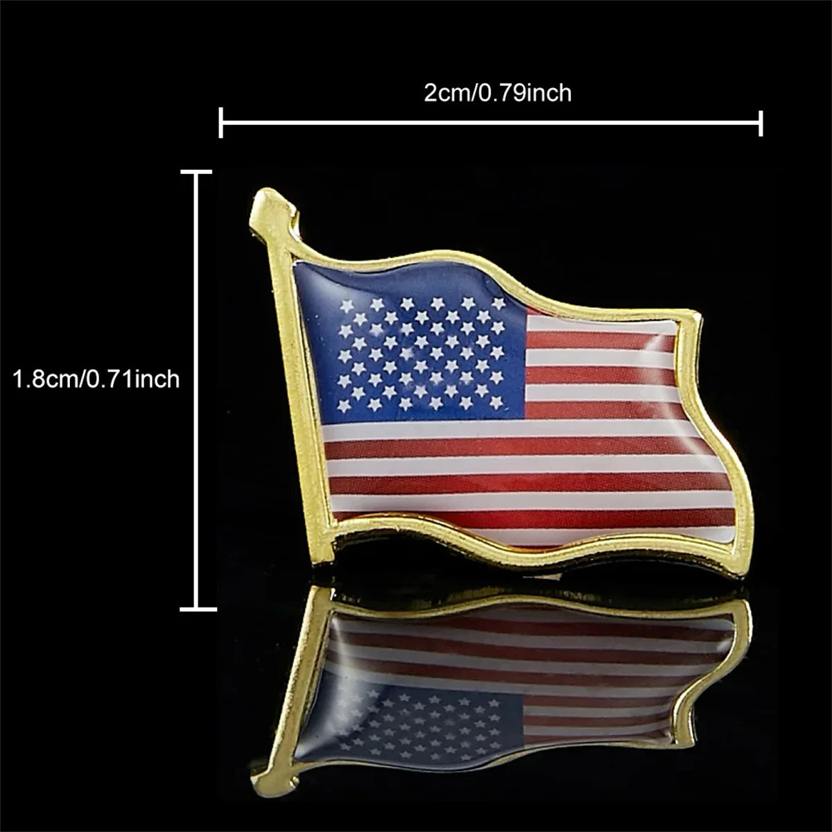 America USA National Flag Lapel Pins Crystal Epoxy Metal Enamel Badge Paint Brooch Souvenir Suit Personality Commemorative