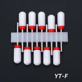 10pcs Ceramic Nail Drill Bits Set, Electric Manicure & Pedicure Milling Cutter, For Nail Polishing Machine