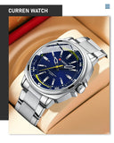 CURREN 8455 Men's Quartz Watch Large Dial Waterproof Stainless Steel Strap Casual Business Elegant Watches for Men Reloj Hombre