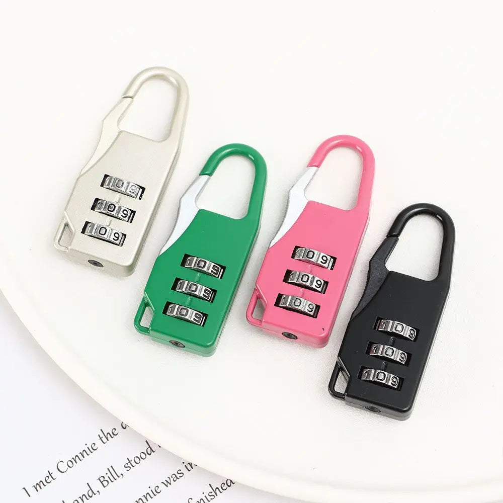Bags Baggage Door Padlock 3 Dial Digit Combination Secret Safe Code Password Locks Bookbag Anti-theft Backpack Zipper Padlock
