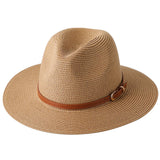 56-58-59-60CM New Natural Panama Soft Shaped Straw Hat Summer Women's/Men's Wide Brim Beach Sun Cap UV Protection Fedora Hat