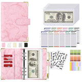 New A6 Budget Plan Notebook Cash Envelope Saving Money 6-Hole Binder for Financial Management A6 Loose-Leaf Notebook Binder