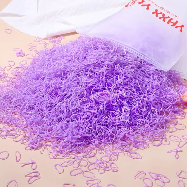 Bandas elásticas desechables de colores para el cabello para niños, diademas, coleteros, accesorios para el cabello (500 unidades, 1000 unidades) 