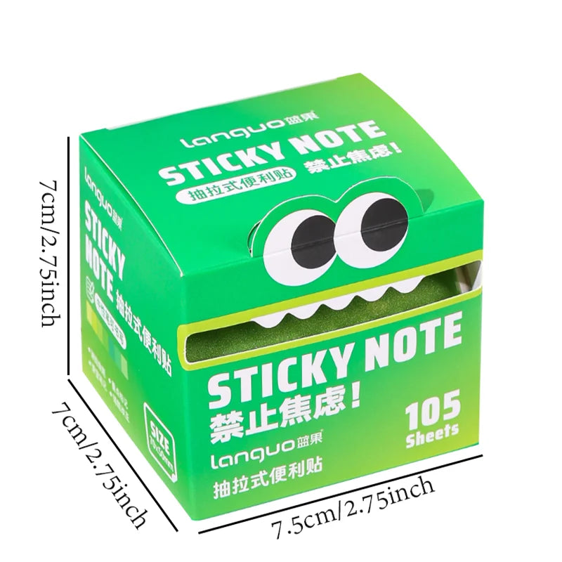 Mr. Paper 6Style 105Sheets/roll Pull-out Sticky Notes Student Stationery Sticky Notes Transparent Color Sticky Notes